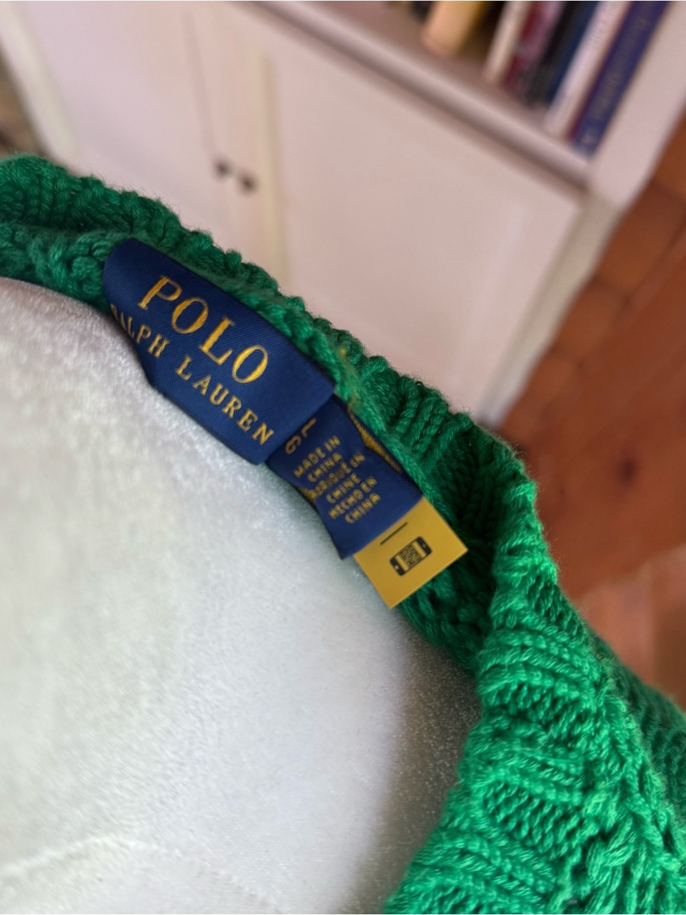 Ralph Lauren Green Cable-Knit American Flag Sweater - Picture 4 of 4